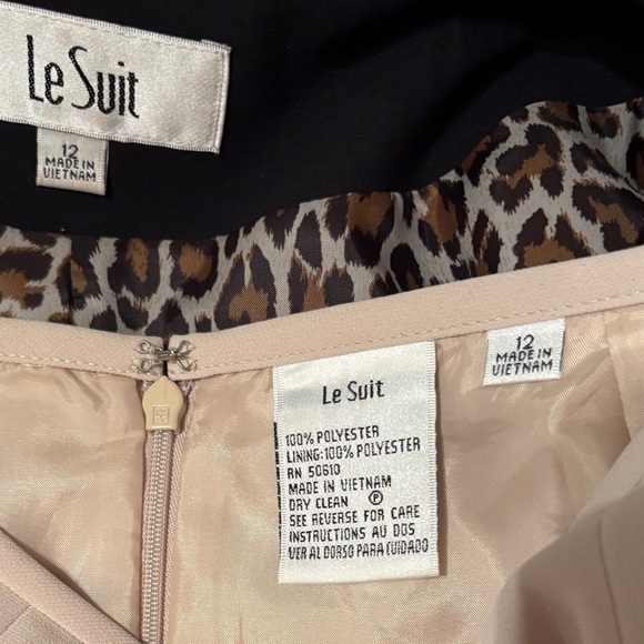 ON SALE!!! EUC Le Suit Size 12 Black Blazer with Beige Skirt Suit - Picture 14 of 14